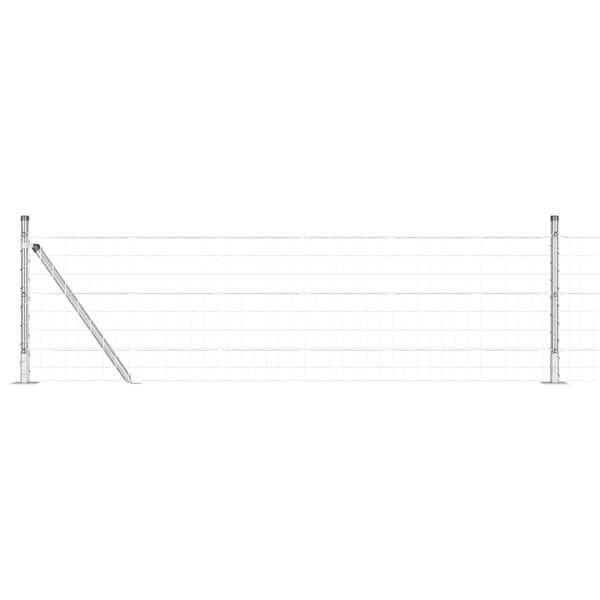 vidaXL Fence with Post Silver 0.4 x 25 m Steel
