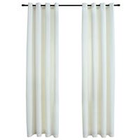 vidaXL Blackout Curtains with Rings 2 pcs Velvet Cream 140x175 cm