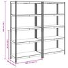 vidaXL 5-Layer Storage Shelves 2 pcs Silver Steel&Engineered Wood