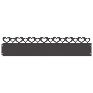 vidaXL Lawn Edgings 10 pcs 103 x 0.05 x 22 cm Steel Black
