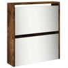vidaXL Shoe Cabinet with Mirror 5-Layer Smoked Oak 63x17x169.5 cm