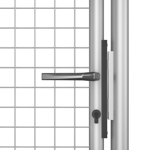 vidaXL Garden Gate Galvanised Steel 100x175 cm Silver
