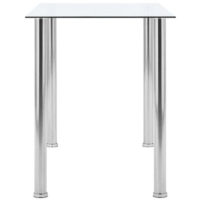 vidaXL Dining Table Transparent 120x60x75 cm Tempered Glass