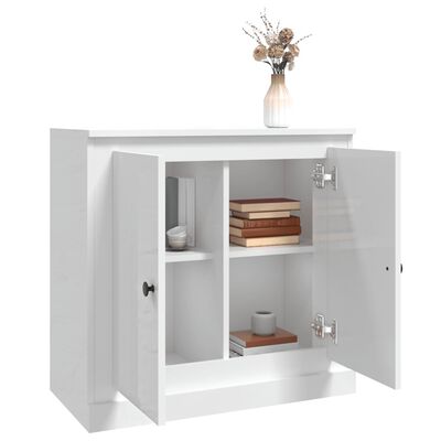 VidaXL Credenza Bianca 70x35,5x67,5 Cm In Legno Multistrato - Mobile Con Ante, Ampio Contenitore, Design Classico Per Soggiorno