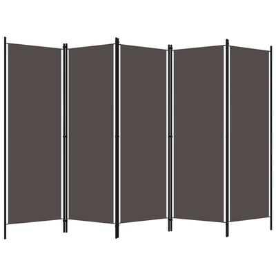 vidaXL 5-Panel Room Divider Anthracite 250x180 cm
