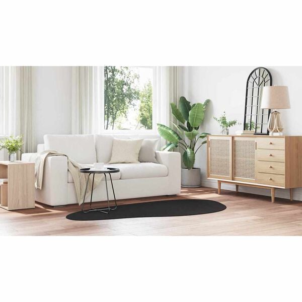 vidaXL Carpet Folding HUARTE Black 100 x 200 cm Polyester