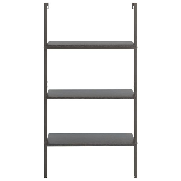 vidaXL 3-Tier Leaning Shelf Black 64x35x120.5 cm