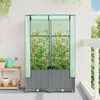 vidaXL Raised Bed with Greenhouse Cover Rattan Look 80x40x138 cm