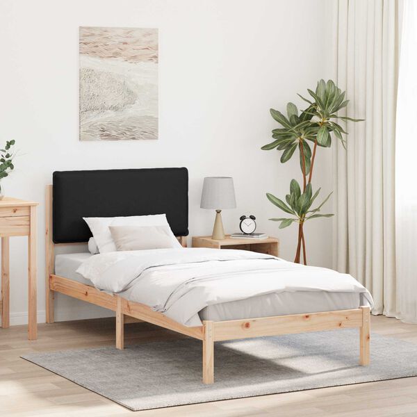 vidaXL Bed Frame with Upholstered Headboard Black 75 x 190 cm