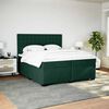 vidaXL Box Spring Bed with Mattress Dark Green 200x200 cm Velvet