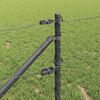 vidaXL Fence Post Grey 100 x 0.6 m (50 mm mesh) Steel and PVC