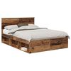 vidaXL Bed Frame with Headboard Old Wood 140 x 190 cm Solid Pine Wood
