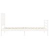vidaXL Bed Frame without Mattress White Single Solid Wood
