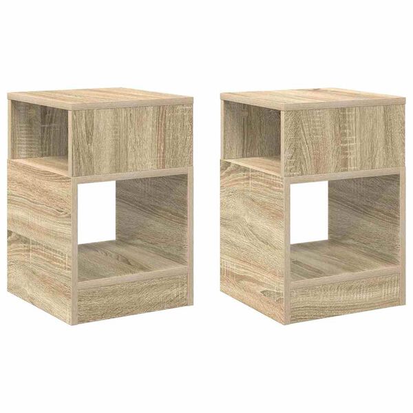 vidaXL End Table 2 pcs Sonoma Oak 30.5 x 30 x 45 cm Engineered Wood