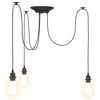 vidaXL Pendant Lamp with 3 Lamp Holders E27 Black Metal