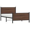 vidaXL Metal Bed Frame without Mattress Brown Oak 100x190 cm