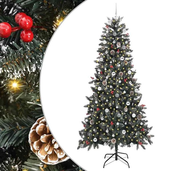 vidaXL Artificial Christmas Tree with 300 LEDs with Stand Green 240 cm