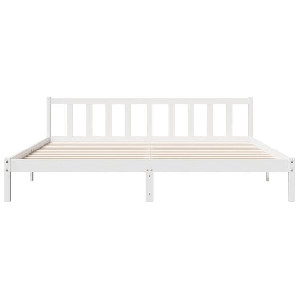 vidaXL Extra Long Bed Frame without Mattress White 200x220 cm Solid Wood Pine