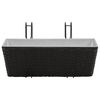 Balcony Trapezoid Rattan Planter Set 50 cm 2 pcs Black