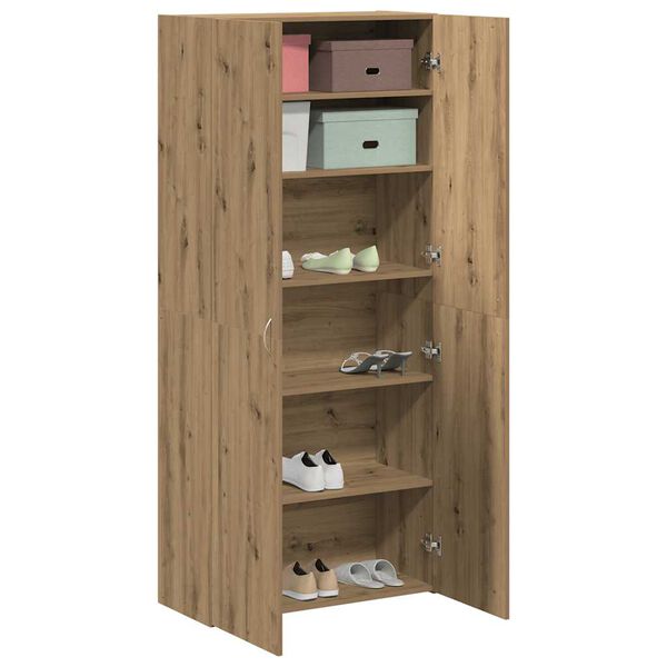 vidaXL Shoe Cabinet Artisan Oak 80x35.5x180 cm Engineered Wood