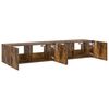vidaXL TV Wall Cabinets with LED Lights 2 pcs Smoked Oak 80x35x31 cm