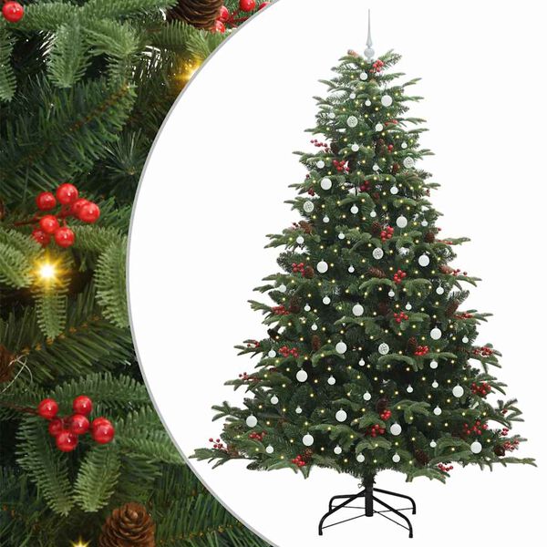 vidaXL Artificial Christmas Tree with 300 LEDs with Stand Green 240 cm