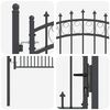 vidaXL Fence Gate with Spikes Grey 150 x 100 cm Powder-coated steel