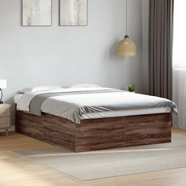 vidaXL Bed Frame without Mattress Brown Oak 160x200 cm
