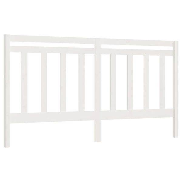 vidaXL Bed Headboard White 186x4x100 cm Solid Wood Pine