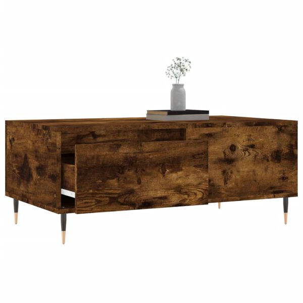vidaXL Coffee Table Smoked Oak 90x50x36.5 cm Engineered Wood