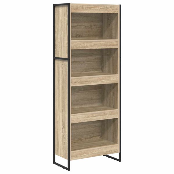 vidaXL Book Cabinet Sonoma 60 x 30 x 155 cm Engineered Wood