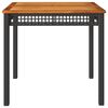 vidaXL Garden Table Black 80x80x75 cm Poly Rattan Acacia Wood