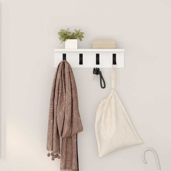 vidaXL Wall-Mounted Coat Rack Wall-mounted White 40 x 10.5 x 10.5 cm
