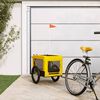 vidaXL Pet Bike Trailer Yellow and Black Oxford Fabric&Iron