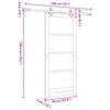 vidaXL Sliding Door Natural 86 x 198.5 cm Solid Pine Wood and Glass