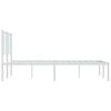 vidaXL Metal Bed Frame without Mattress with Headboard White 140x200cm