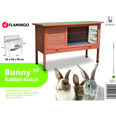 FLAMINGO Rabbit Hutch Bunny 90 91x45x70 cm Brown