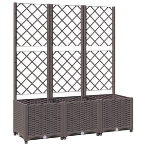 vidaXL Garden Planter with Trellis Brown 120x40x136 cm PP