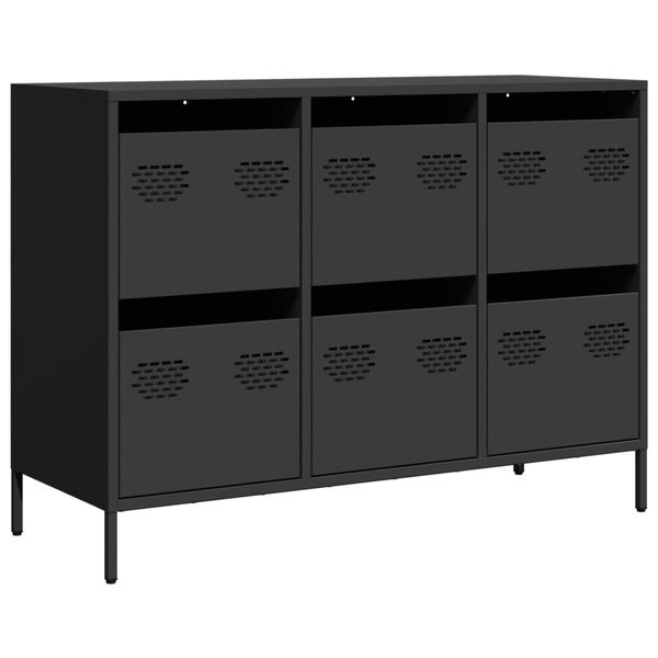 vidaXL Sideboard&nbsp;Black 101.5x39x73.5 cm Cold-rolled Steel