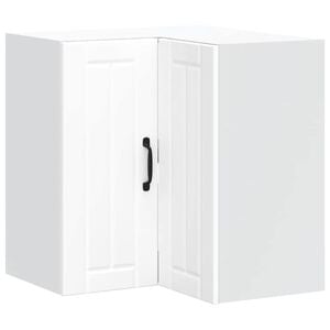vidaXL Kitchen Wall Corner Cabinet "Lucca" White Engineered Wood