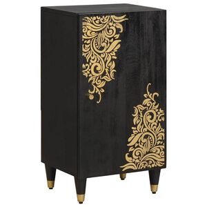 vidaXL Sideboard with Shelf Black 40 x 33 x 75 cm Solid Mango Wood