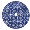 vidaXL Luxury Christmas Tree Skirt with Sock Blue 150 cm Fabric