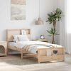 vidaXL Bed Frame with Headboard Brown 90 x 190 cm Engineered Wood