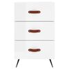 vidaXL Bedside Cabinet High Gloss White 40x40x66 cm Engineered Wood