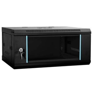 vidaXL Network Cabinet with Storage Black 60 x 35 x 28 cm Steel