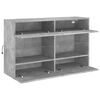 vidaXL TV Wall Cabinet with LED Lights Concrete Grey 98.5x30x60.5 cm
