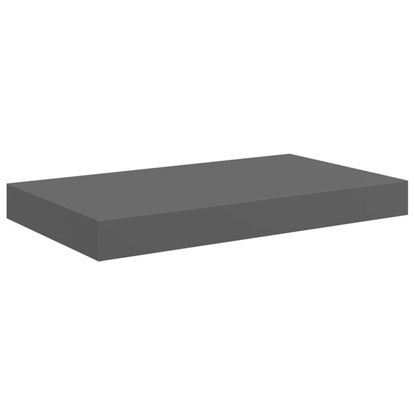 vidaXL Floating Wall Shelf High Gloss Grey 40x23x3.8 cm MDF