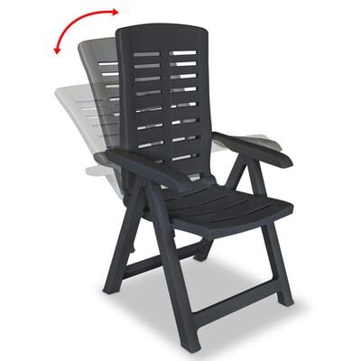vidaXL Reclining Garden Chairs 2 pcs Plastic Anthracite