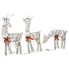 vidaXL Christmas Decoration Reindeer Family 90 LEDs Warm White Rattan