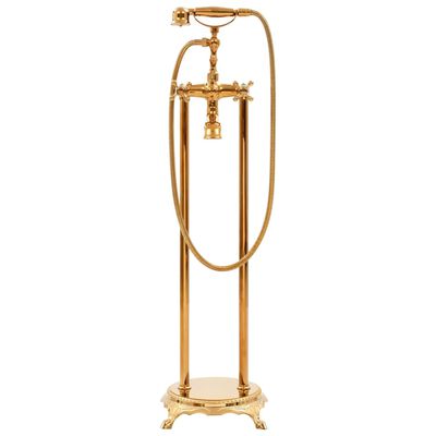 vidaXL Freestanding Bathtub and Faucet 204 L 99.5 cm Gold